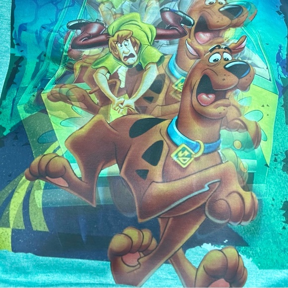 Holographic look graphic tee Scooby shirt cool original design T-shirt - Picture 6 of 10